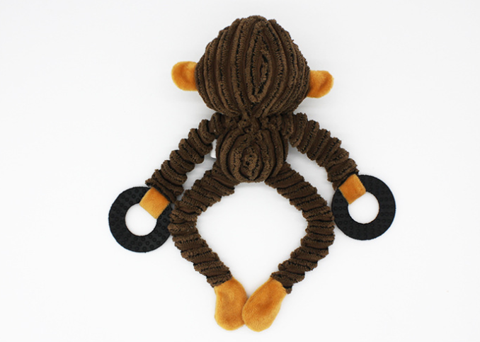 Pet Sounding Plush Toy Three-Color Rubber Ring Corduroy