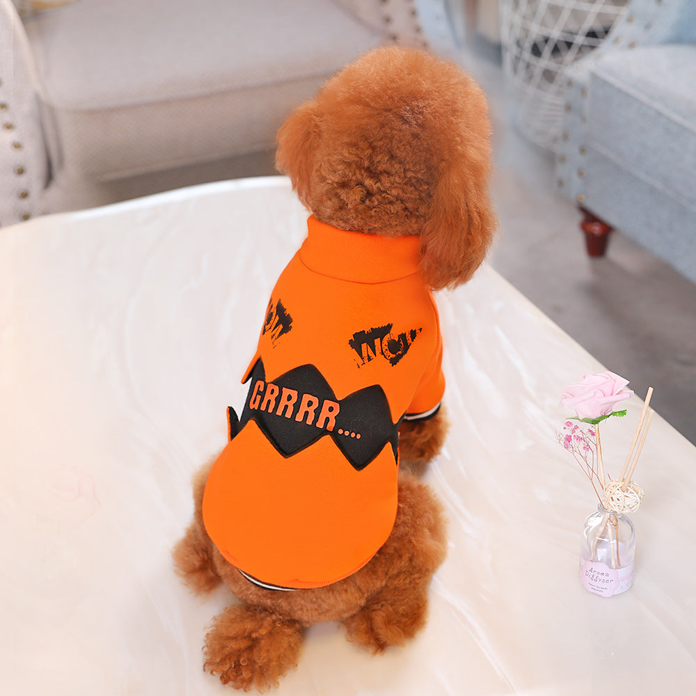 Halloween Pumpkin Dog Sweater Costume