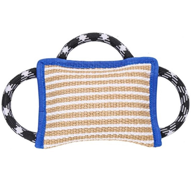 Dog Training Coarse Linen Tear-Resistant 3 Handle Bite Pillow