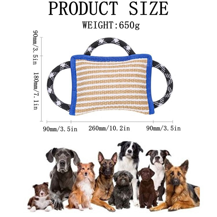 Dog Training Coarse Linen Tear-Resistant 3 Handle Bite Pillow