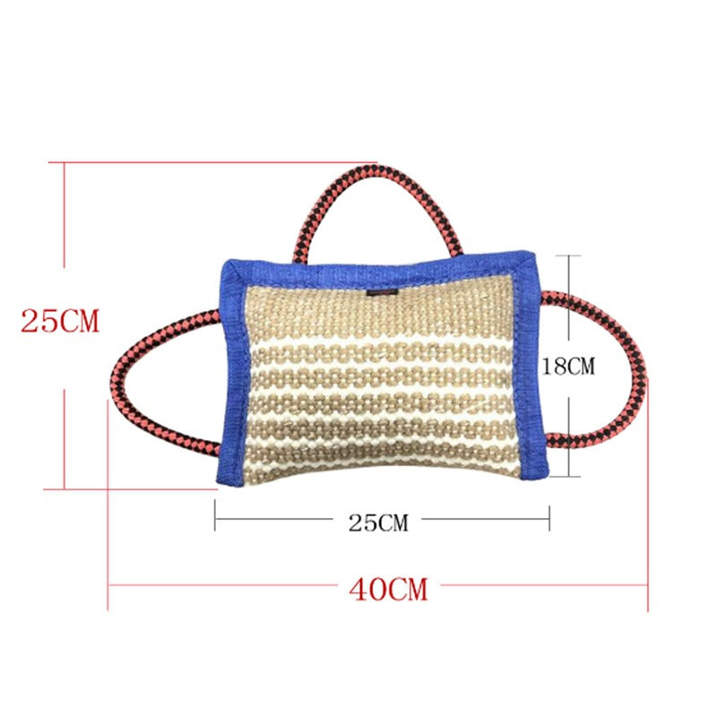 Thickened Hemp Three-Ring Bite Pillow, Hold And Take Training Bite Pillow