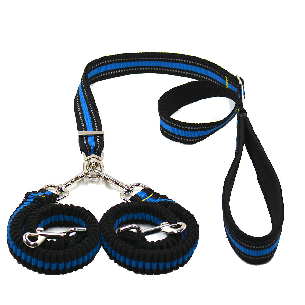 Pet Supplies Pet Adjustable Leash, Dog Leash, Double-Headed One-To-Two Nylon Leash