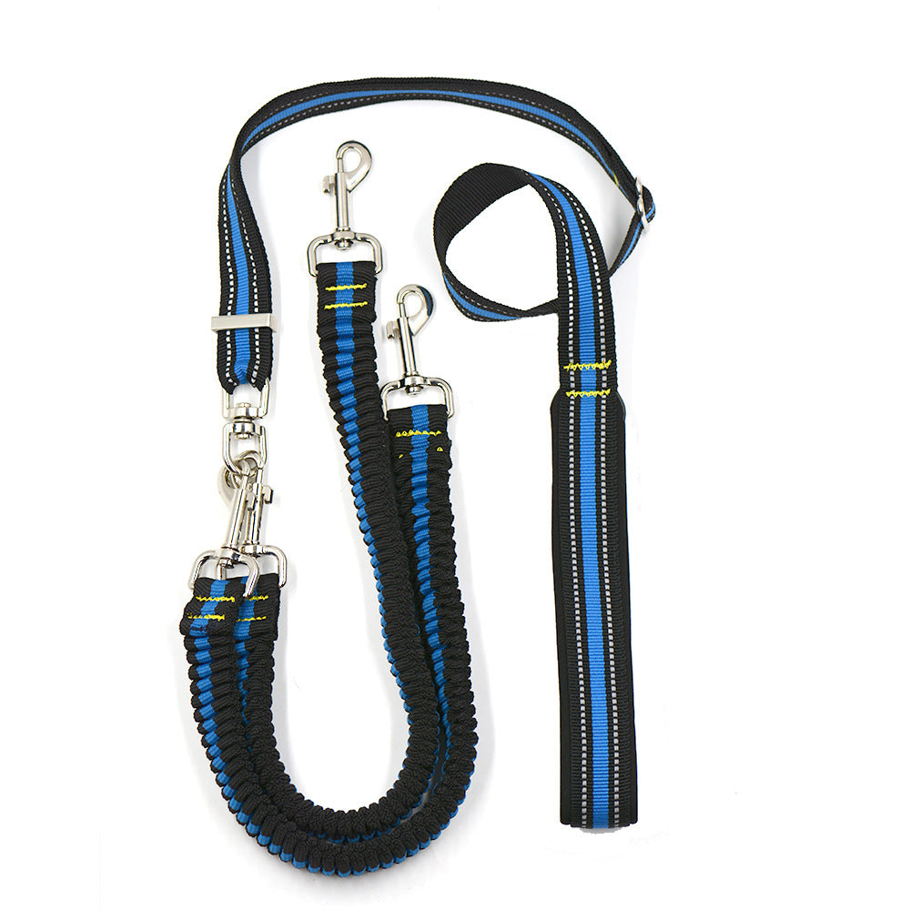 Pet Supplies Pet Adjustable Leash, Dog Leash, Double-Headed One-To-Two Nylon Leash