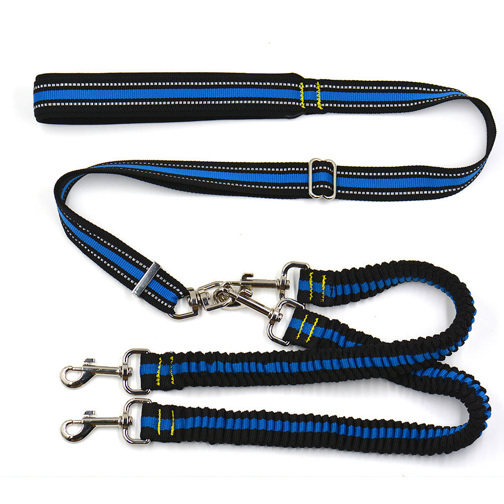 Pet Supplies Pet Adjustable Leash, Dog Leash, Double-Headed One-To-Two Nylon Leash