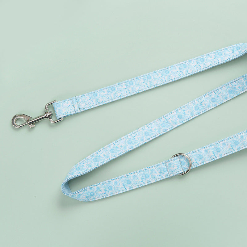 Paisley Pet Collar Leash and Bow Set