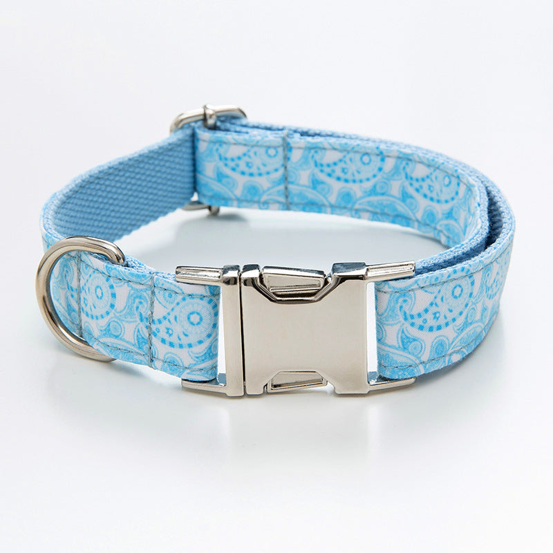 Paisley Pet Collar Leash and Bow Set