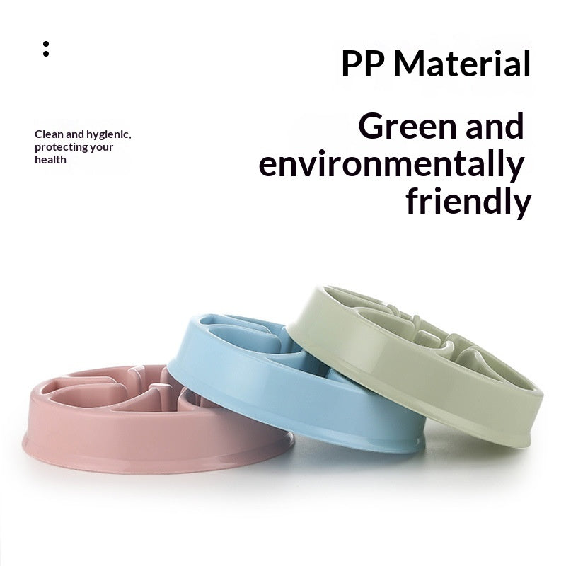 Plastic Anti-Choking Slow-Feeding Pet Bowl