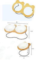 Slanted Pet Bowl With Bamboo Stand