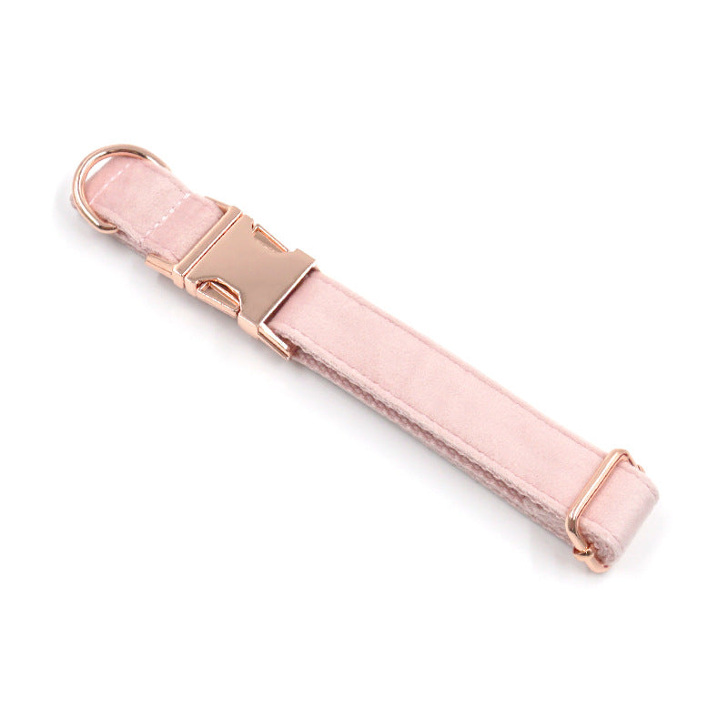 Velvet Rose Gold Dog Collar Leash