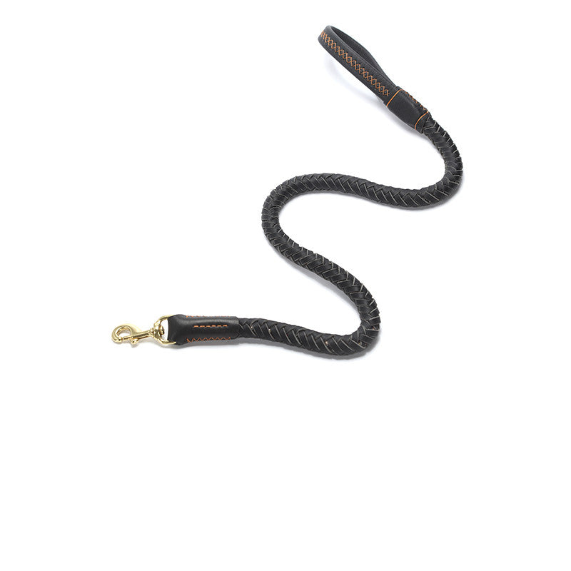Leather Dog Leash Medium And Large Anti-Breakaway Chain