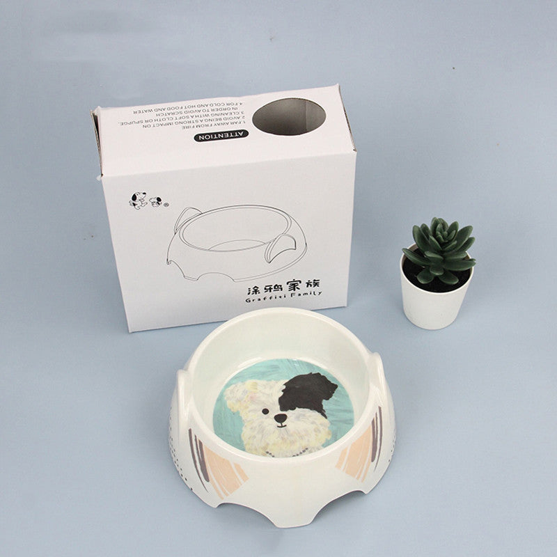Patterned Small Dog Food Bowl