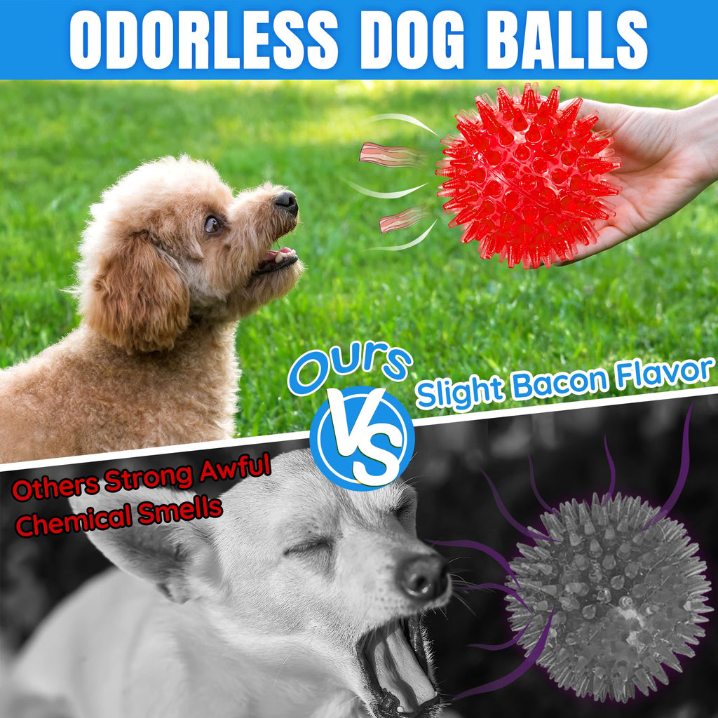 12-Pack Squeaky Spiky Dog Balls