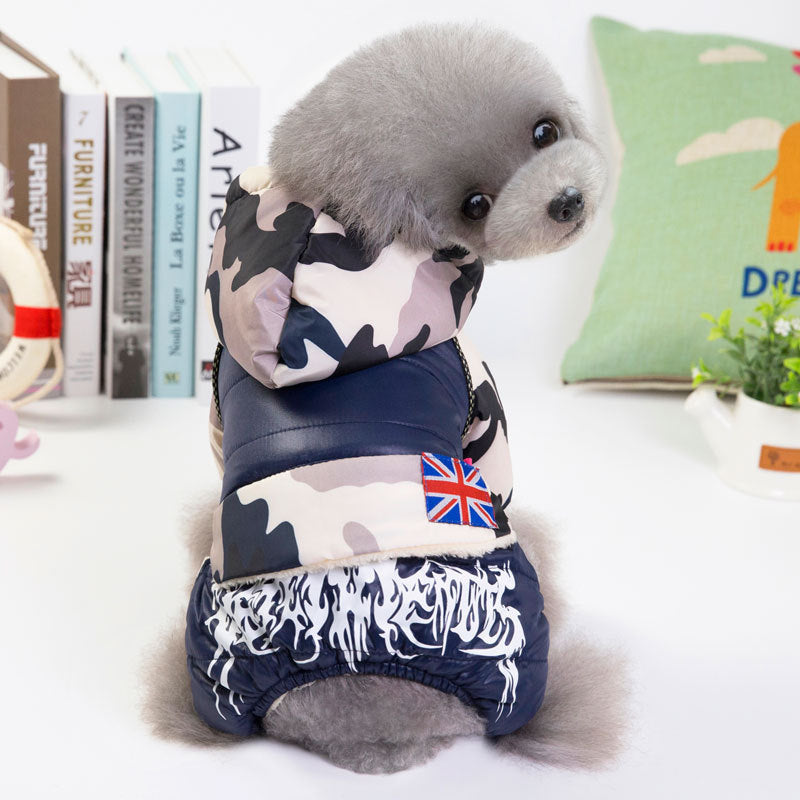 Four-Legged Padded Coat For Dog Clothes