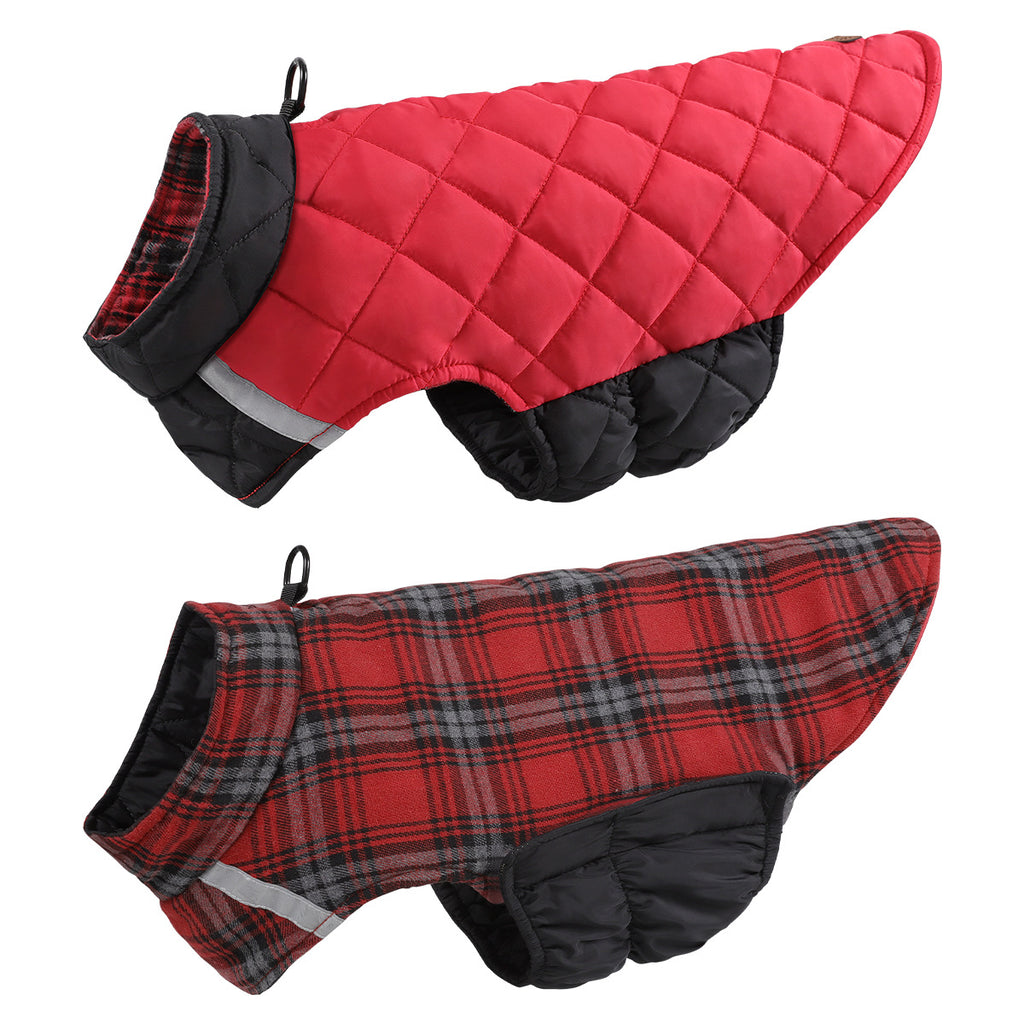 Reflective Plaid Double-Sided Dog Vest