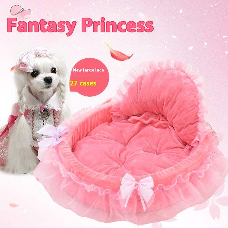Pet Supplies Cute Princess Bed Cute Lace Teddy