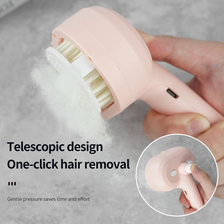 Pet Blue Light Sterilization Press Spray Comb Anti-Fly Hair Comb