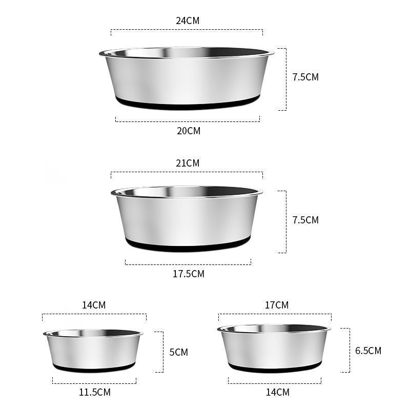 Stainless Steel Anti-Tumble Pet Dog Bowl