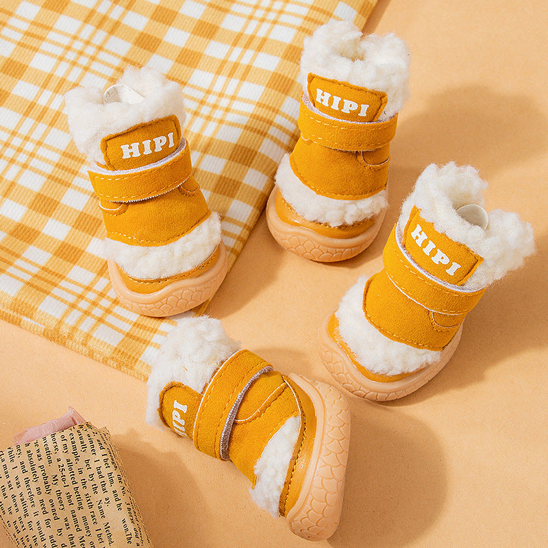 Autumn Winter Thickened Cotton Dog Shoes