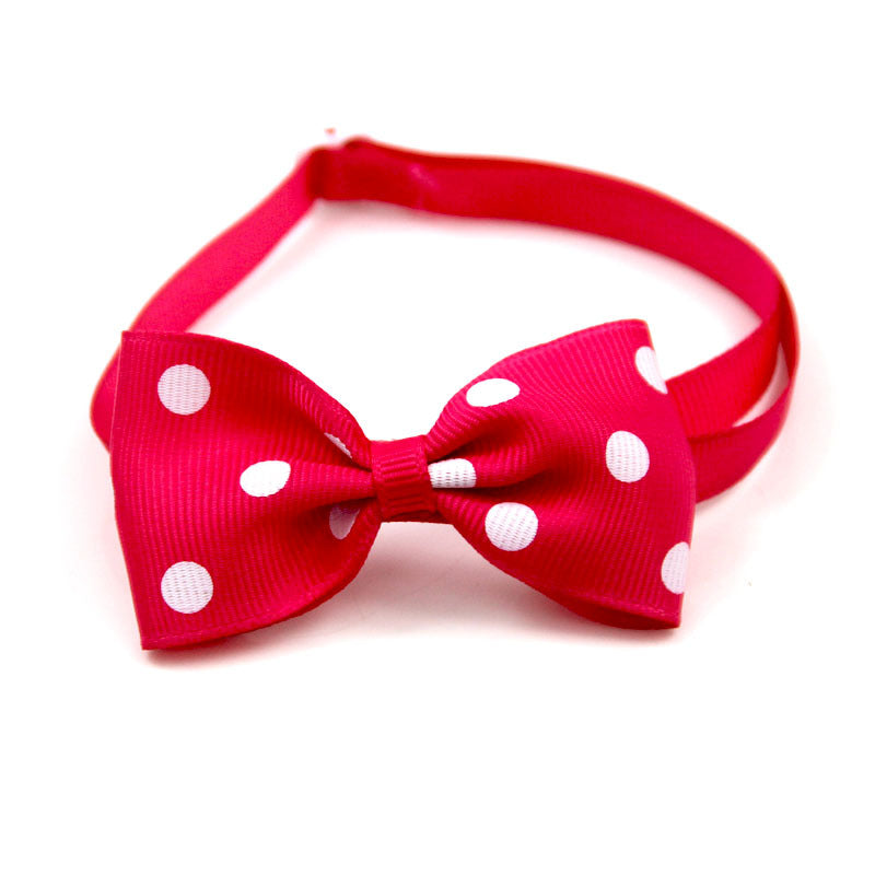 Polka Dot Ribbon Pet Bow Tie