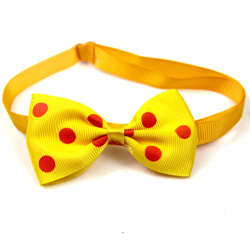 Polka Dot Ribbon Pet Bow Tie
