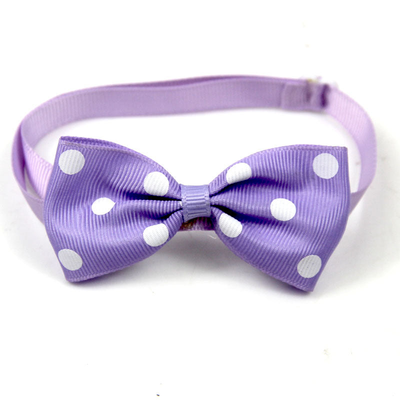 Polka Dot Ribbon Pet Bow Tie