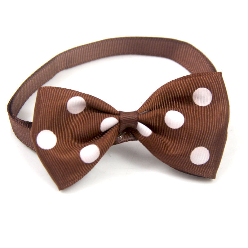 Polka Dot Ribbon Pet Bow Tie