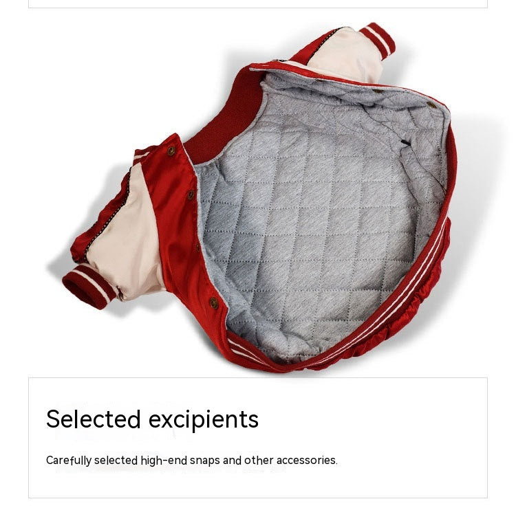Dog Clothes Glossy Jacket Two Feet Cotton-Padded