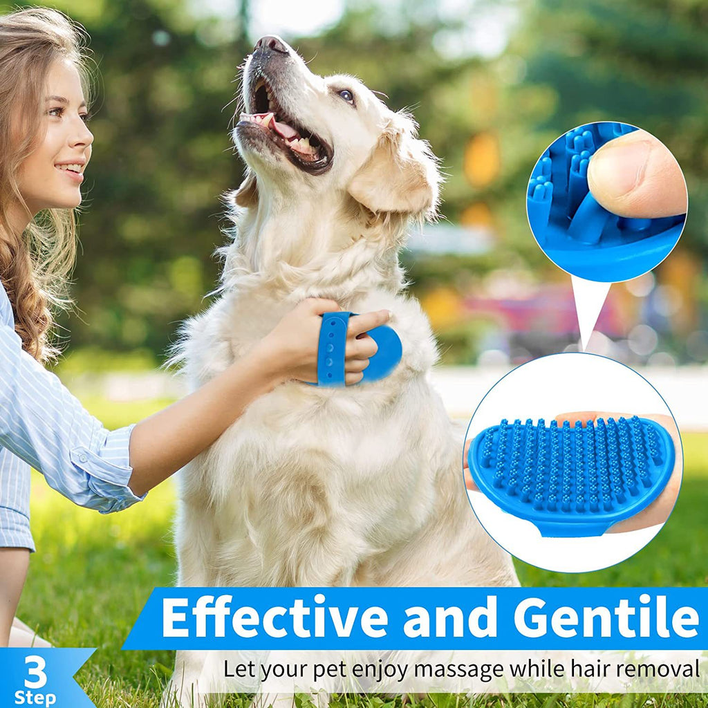 3-Piece Silicone Dog Bath Brush Set