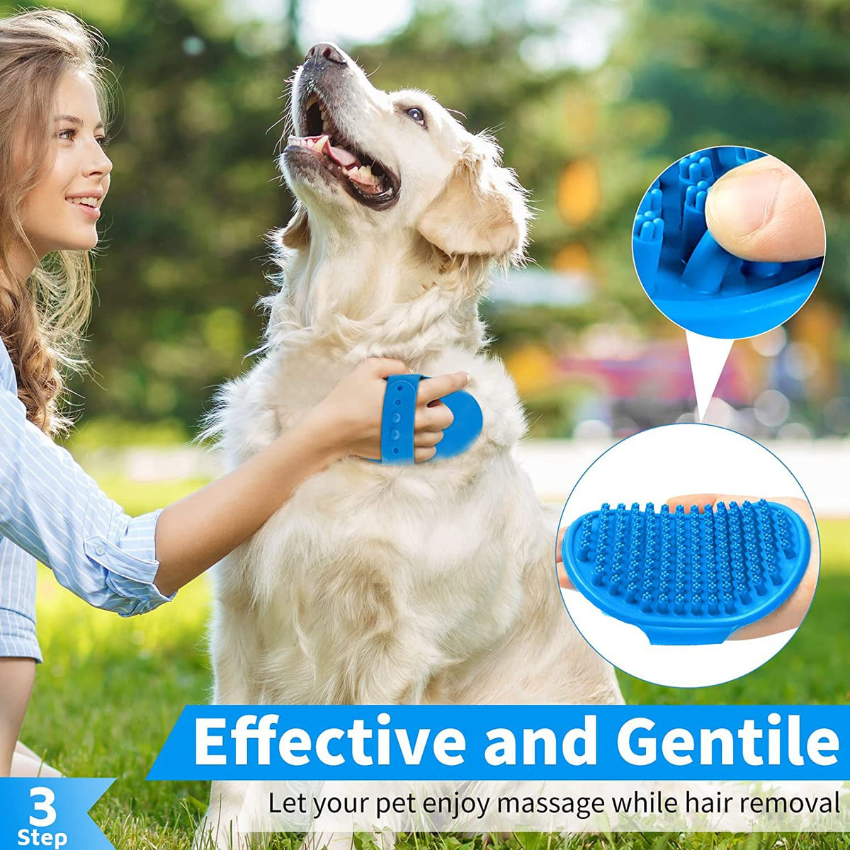 3-Piece Silicone Dog Bath Brush Set