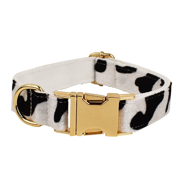 New Cows On White Background Dog Collar Bow Dog Back Suit