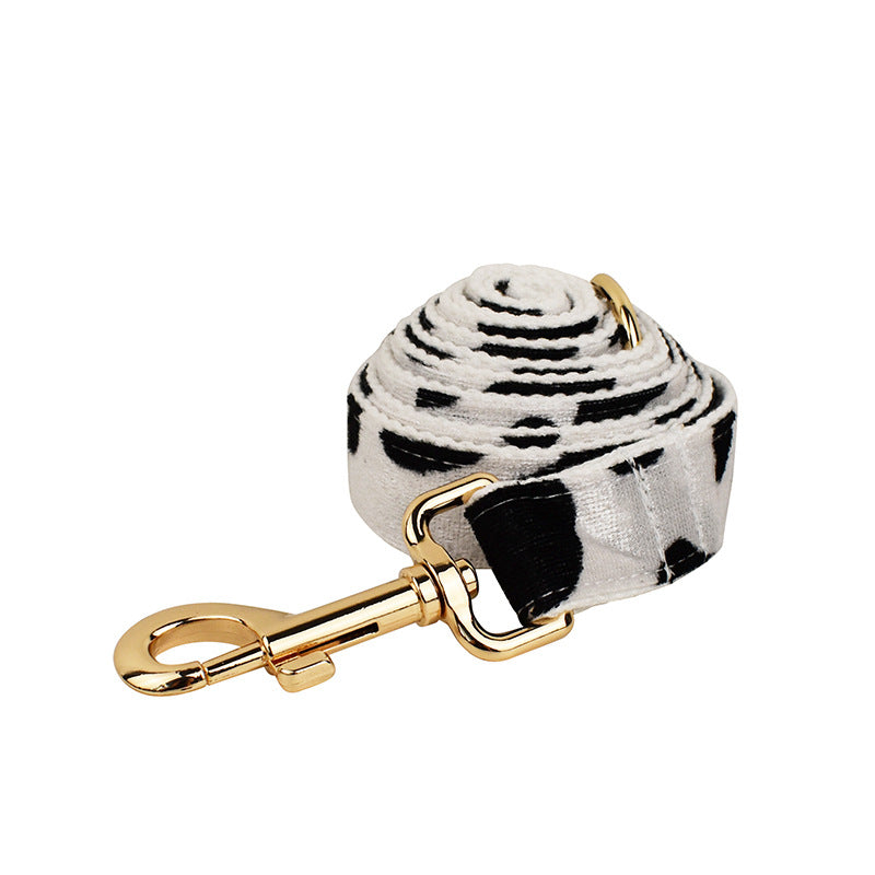 New Cows On White Background Dog Collar Bow Dog Back Suit