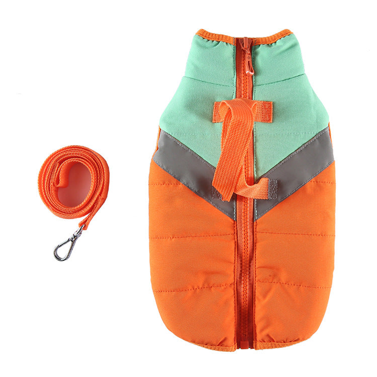 Winter Clothing Cotton Coat Dog Clothes Chest And Back Size Casual Cotton-Padded Jacket Pet'S Chest-Back