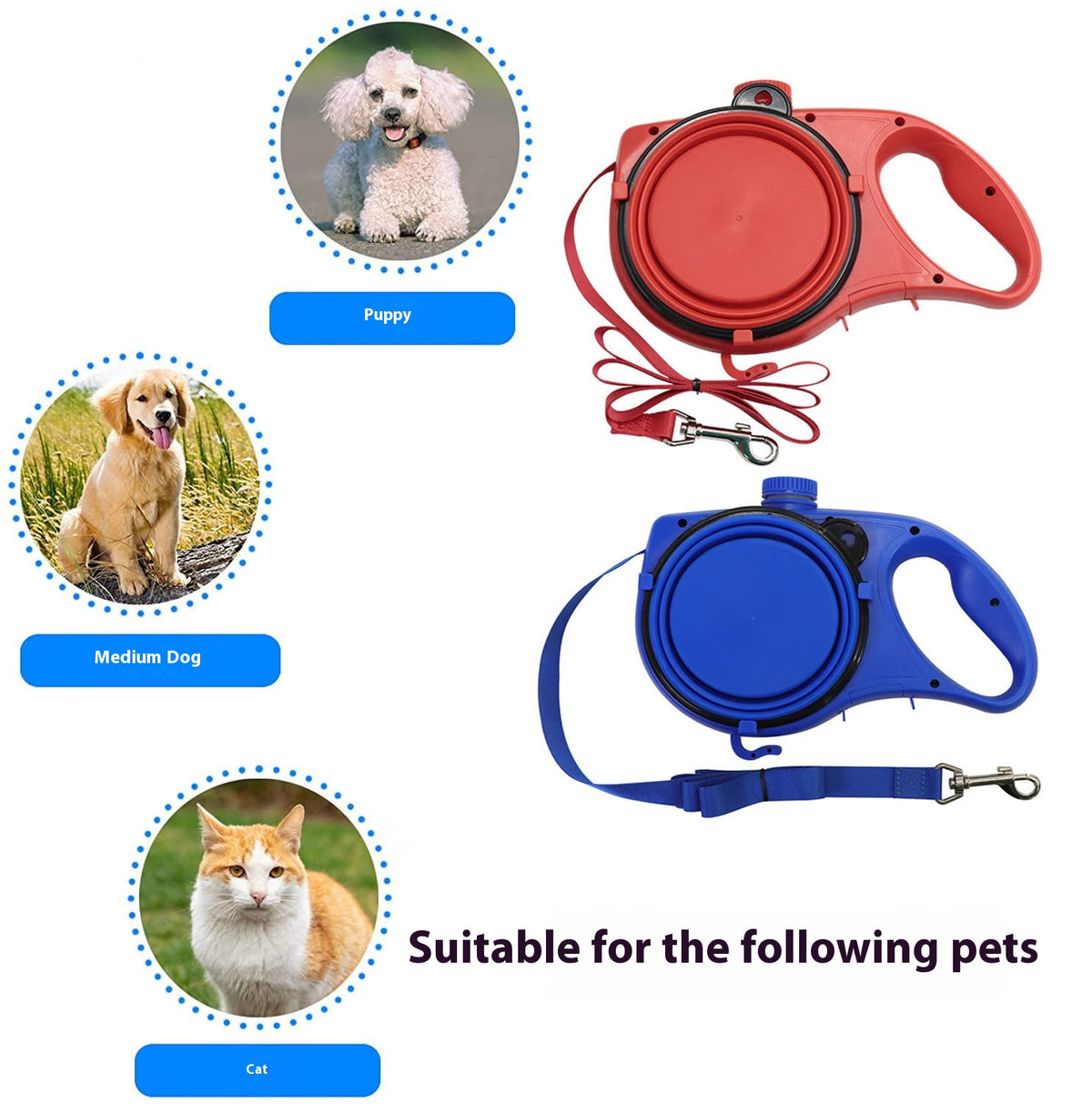 Outdoor Dog Walking Portable Three-In-One Kettle Hand Holding Rope