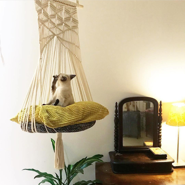 Handmade Macrame Pet Swing Bed