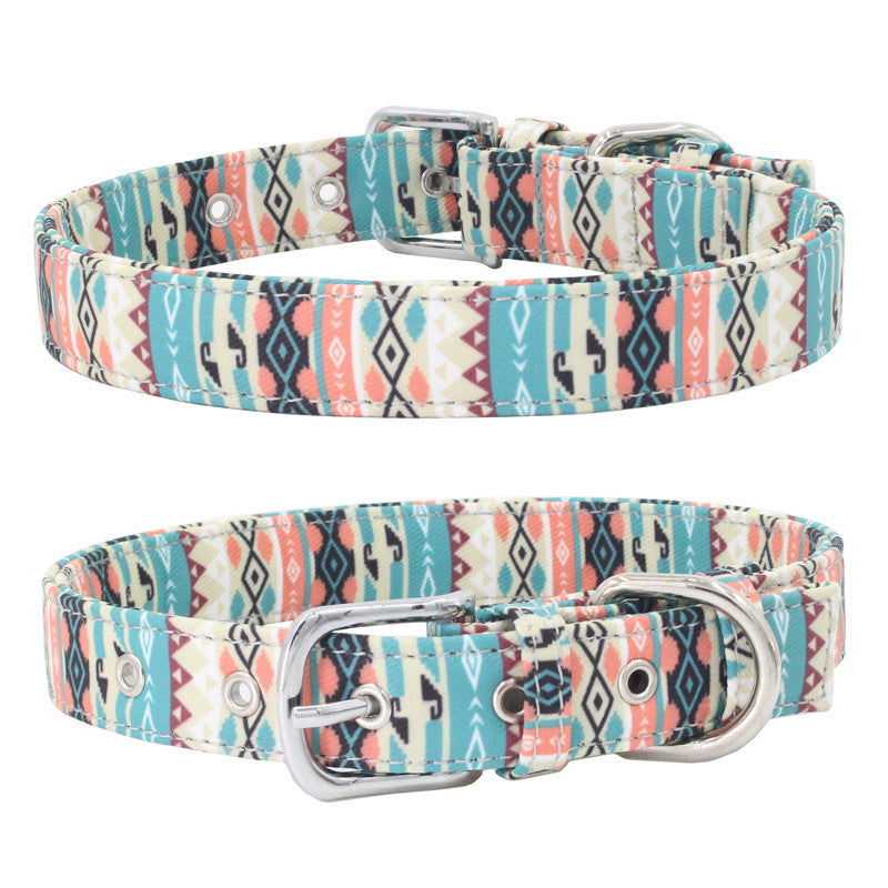 Double Layer Colorful Dog Collar Leash