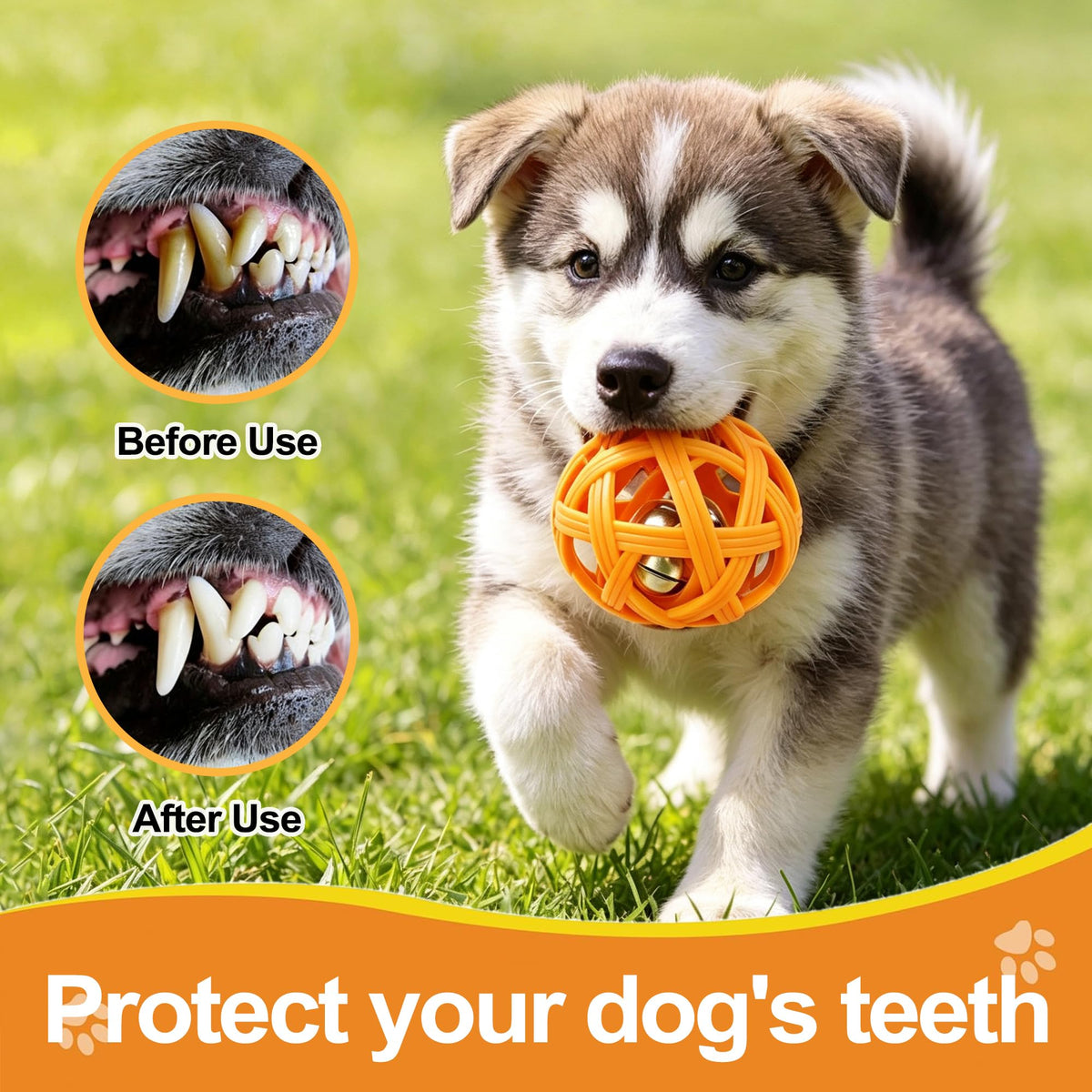 Balls With Inside Bell, Non-Toxic Toys For Small Dogs & Puppies Natural Rubber, Fetch Ball, Treat Dispensing, Interactive Puzzle, Boredom Re