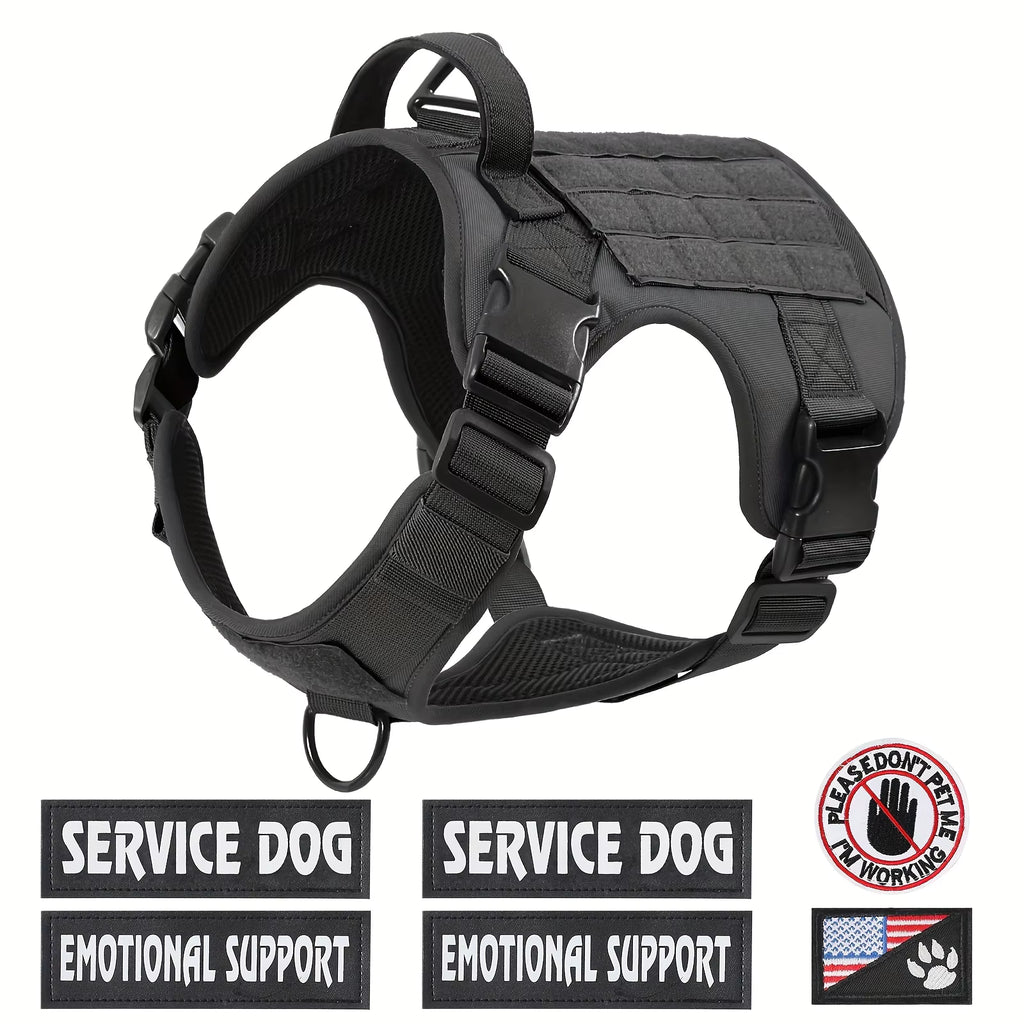 Adjustable Reflective Tactical Service Dog Harness