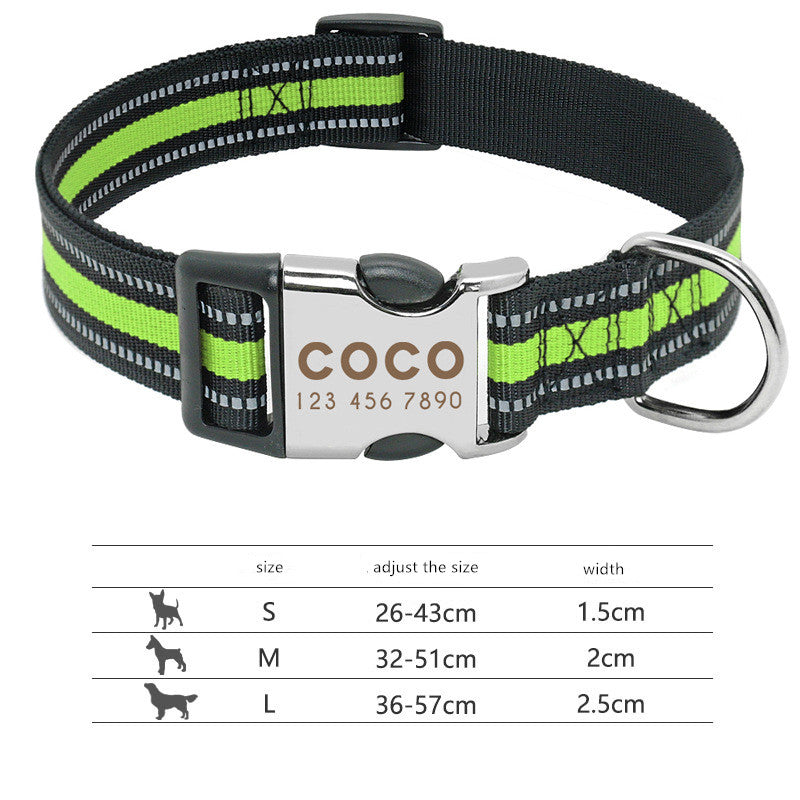 Custom Reflective Engraved Dog Collar