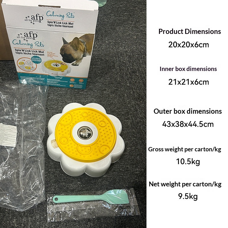 Rotating Pet Licking Bowl with Stainless Steel Ball