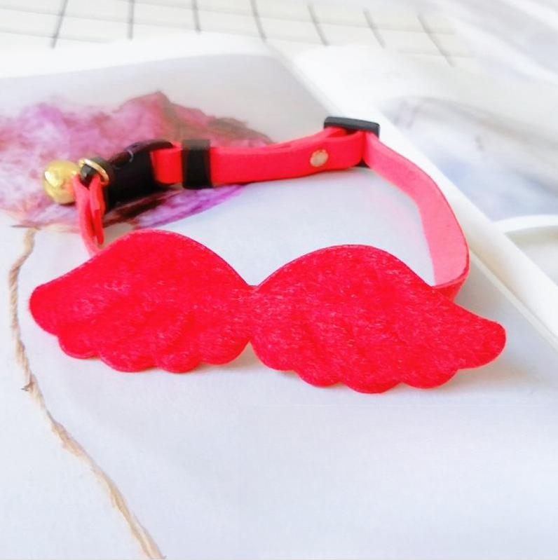 Dogcat Collar Bell Angel Wings Adjustable Collar