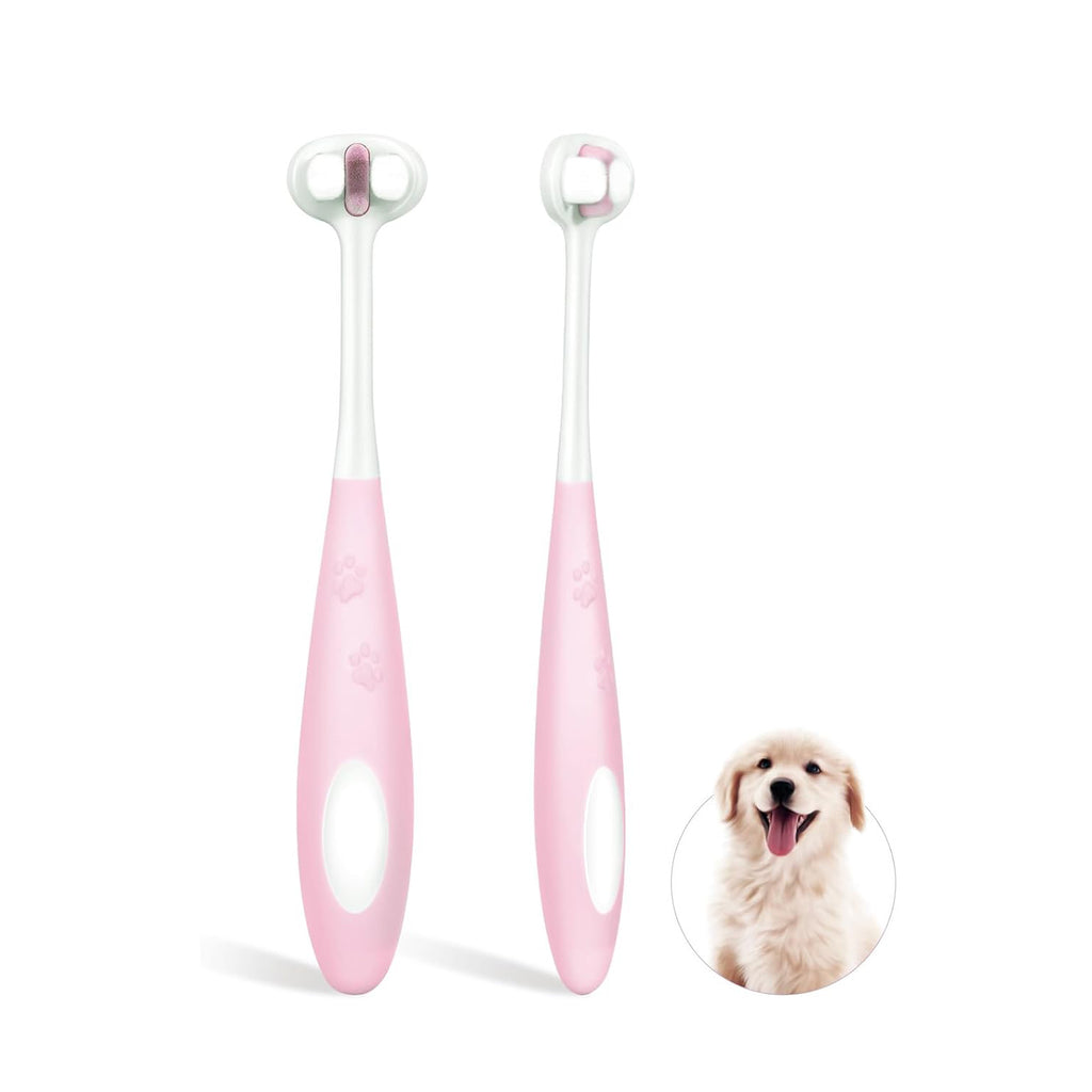Ultra Soft Nano Bristles Dog Toothbrush Pet Dental Care Kit 3 Sided Design For Easy Teeth Cleaning Suitable For All Dogs,For Your Pet'S Sens