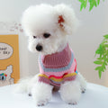 Comfortable Colorful Striped Dog Sweater
