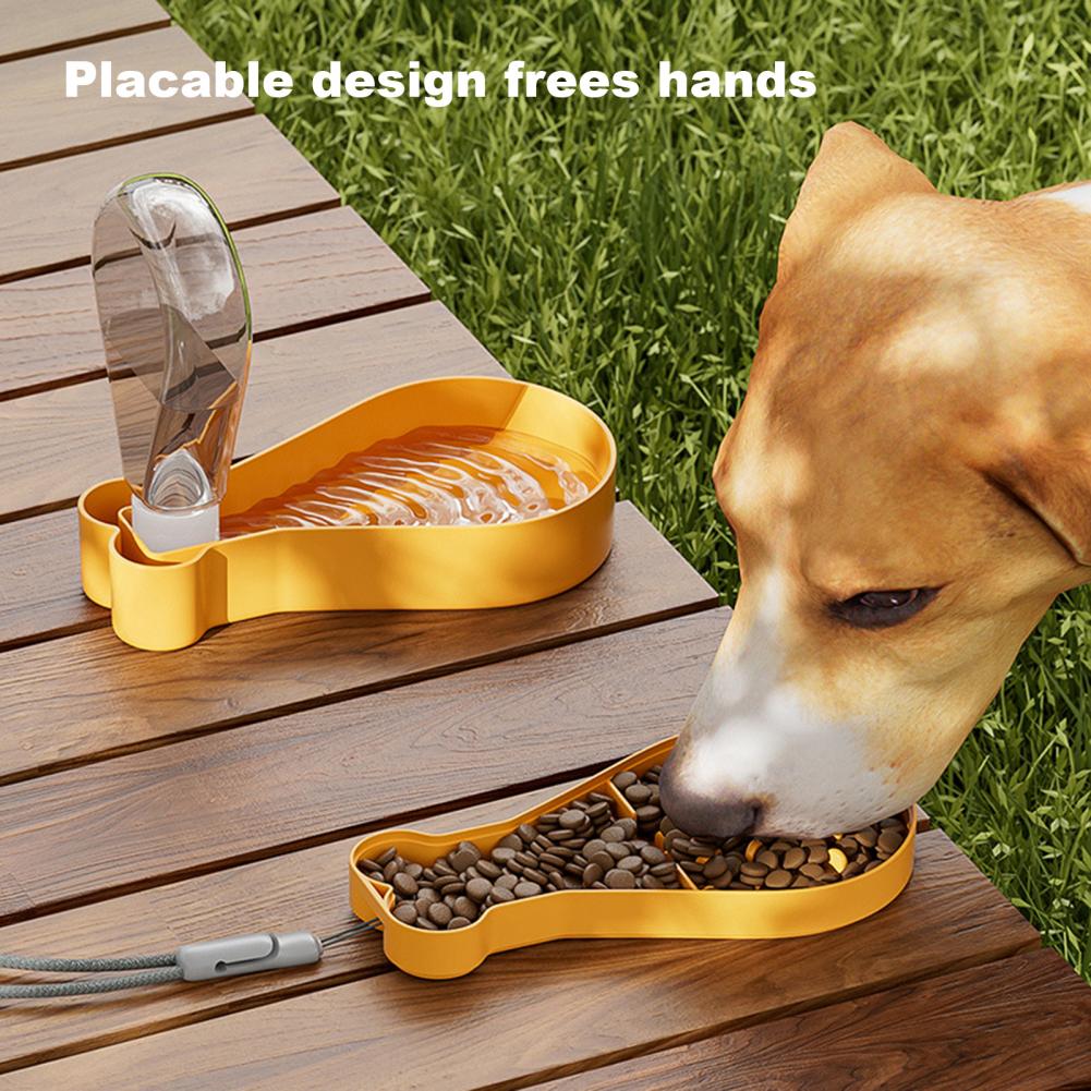 Pet Water Feeder Pet Hydration On-The-Go Portable 2-In-1 Pet Water Bottle Food Container For Outdoor Travel Chicken Drumstick