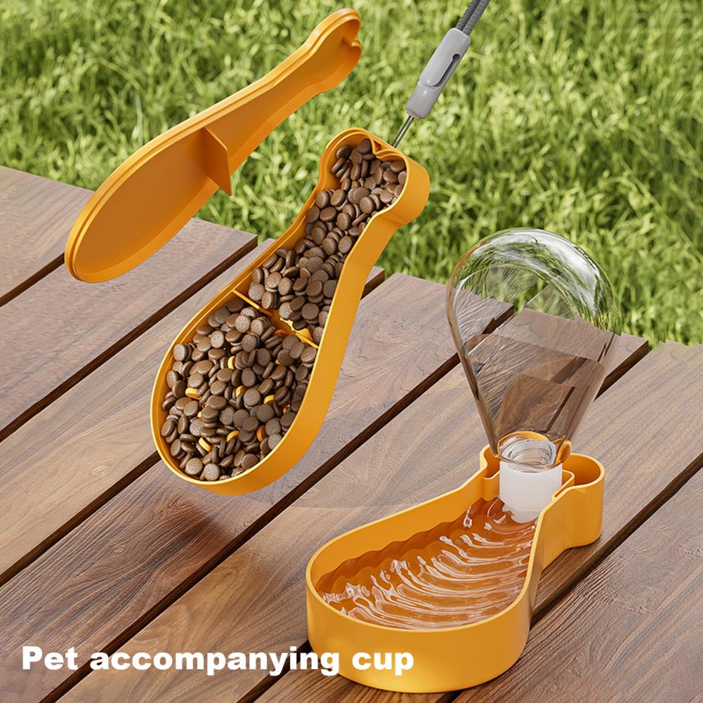 Pet Water Feeder Pet Hydration On-The-Go Portable 2-In-1 Pet Water Bottle Food Container For Outdoor Travel Chicken Drumstick