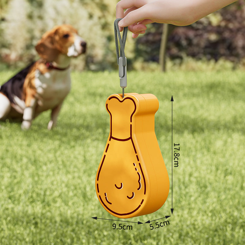 Pet Water Feeder Pet Hydration On-The-Go Portable 2-In-1 Pet Water Bottle Food Container For Outdoor Travel Chicken Drumstick