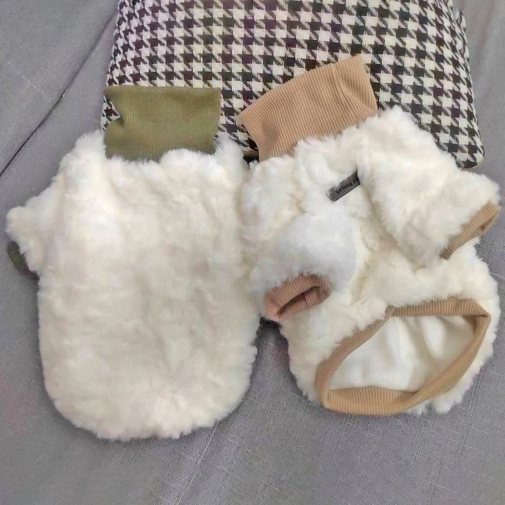 Small And Medium-Sized Dogs Thick Warm And Cute Turtleneck Plush Cotton-Padded Coat