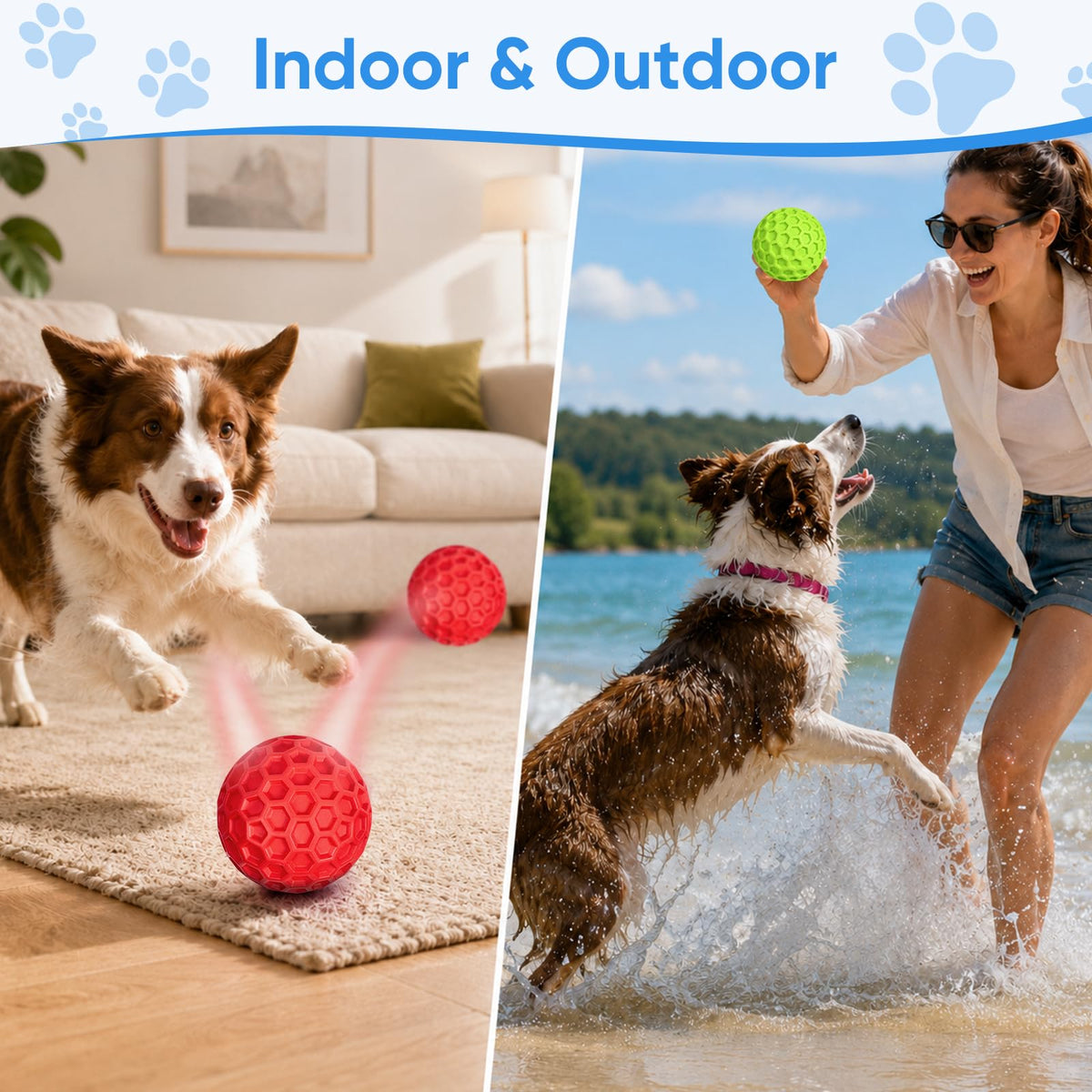 Squeaky Rubber Dog Balls 2-Pack