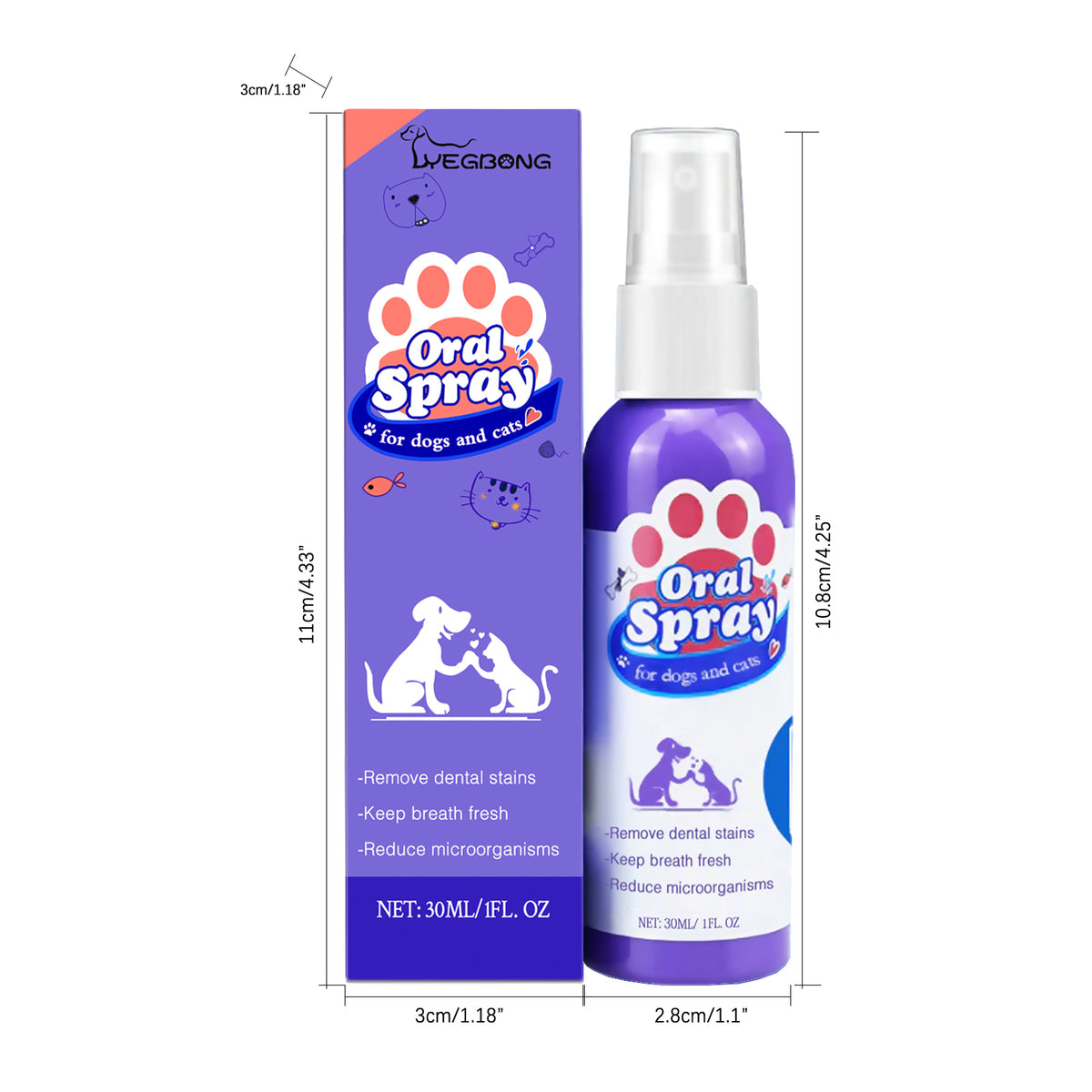 Stain-Removing Breath-Refreshing Pet Oral Spray
