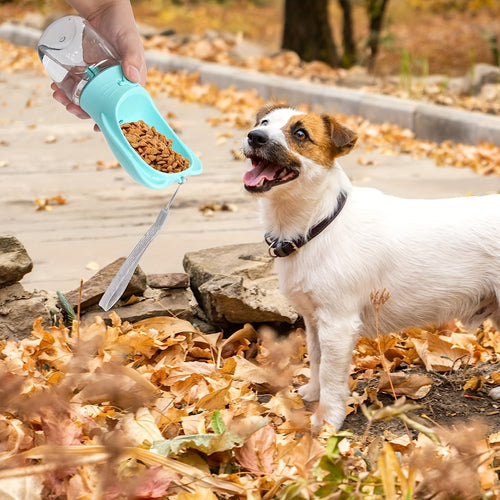 2 In 1 Dog Water Bottle, Leak Proof Portable Pet Water Bottle With Food Container, Outdoor Portable Water Dispenser For Dog, Puppy Supply Fo
