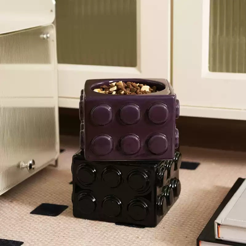 Building Block Pet Ceramic Water Bowl